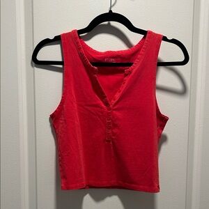Pacsun Red Buttoned Crop Top